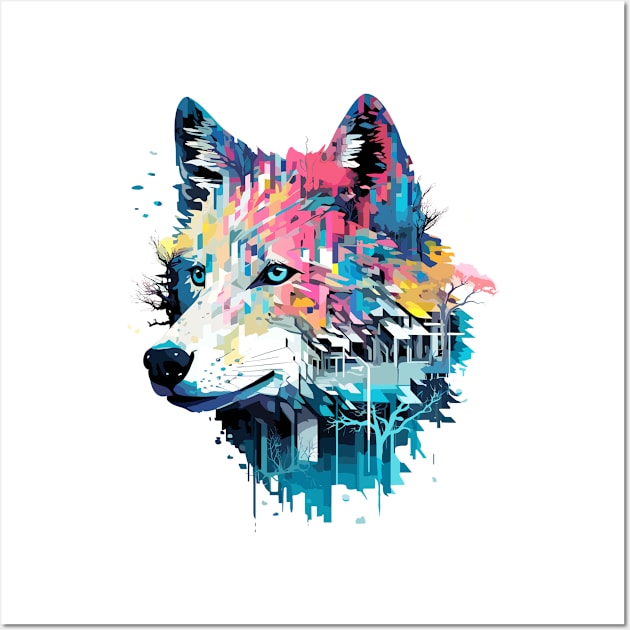 Wolf Alpha Animal World Predator Wild Nature Wilderness Wall Art by Cubebox